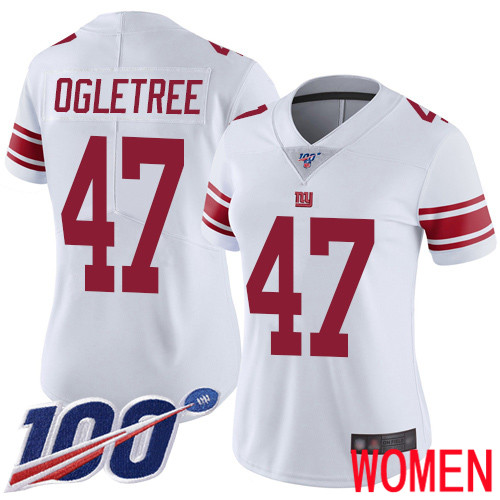 Women New York Giants 47 Alec Ogletree White Vapor Untouchable Limited Player 100th Season Football NFL Jersey